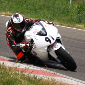 Razvan Mates during the SuperSport 600 race, in the Romanian National Championship, last corner