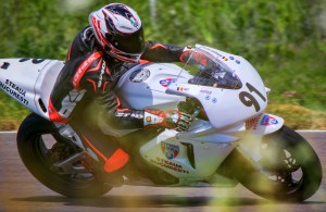Razvan Mates during the SuperSport 600 race, in the Romanian National Championship, warm up lap